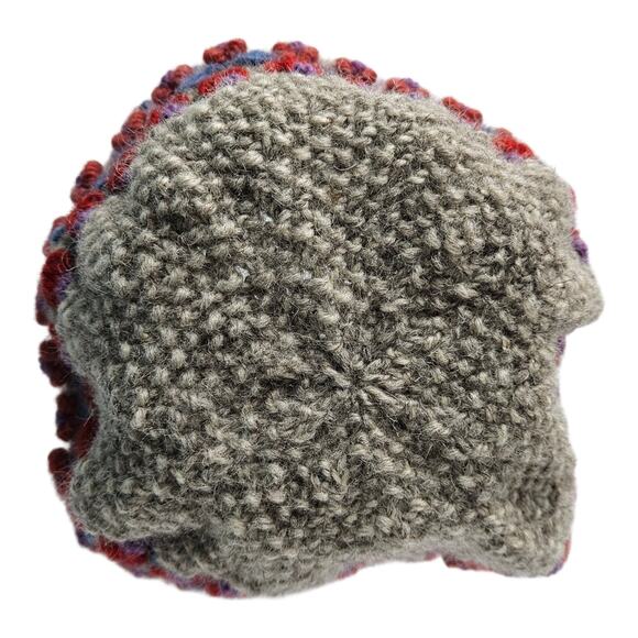 LOST HORIZONS Women's Beanie Hat Hand Knit Wool Nepal Embroidered Fleece Lined - Picture 2 of 7